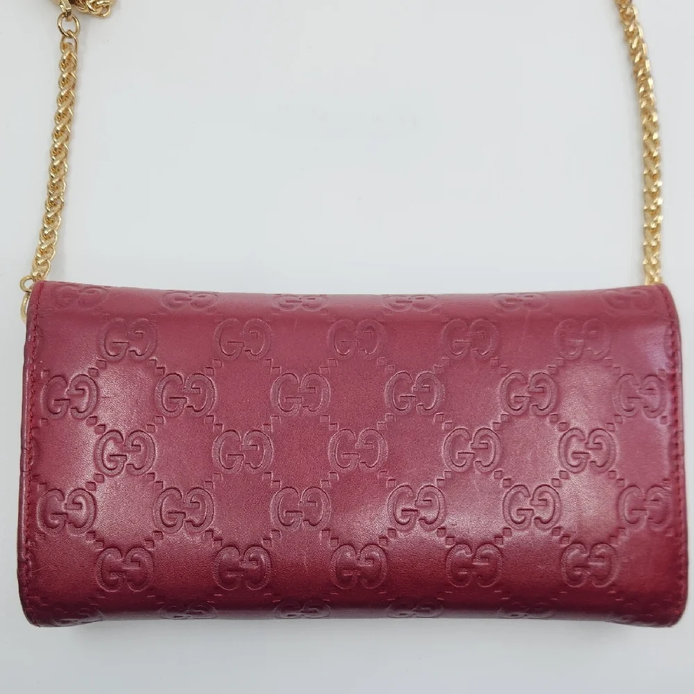 Gucci Vintage Guccissima Heart Leather Wallet with Nonbranded Insert and Chain - Picture 2 of 8